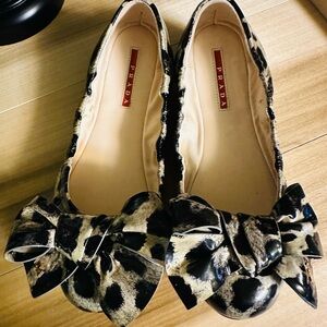 Prada Leopard Ballet Flats